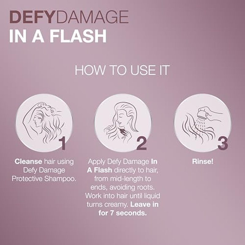 Joico Defy Damage In A Flash 7-Second Bond Building Hair Treatment | With Liquid Keratin | Quick Bond Strengthening & Protection | Color -Safe | Unique Liquid-To-Cr?me Formula | 6.76 Fl Oz