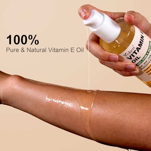 Organic Vitamin E Oil & Rosehip Seed Oil,100% Pure Oil for Skin,Scars and Face Care