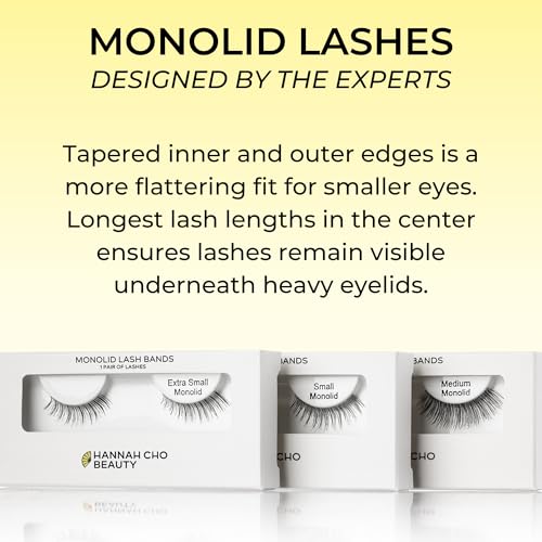 Hannah Cho Beauty Monolid Lash Sample Pack - 3 Pairs Natural Real Hair Eyelashes