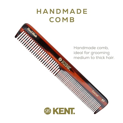 Kent 5T Double Tooth Hair & Beard Comb Set 3 Pack - Tortoise Shell Finish