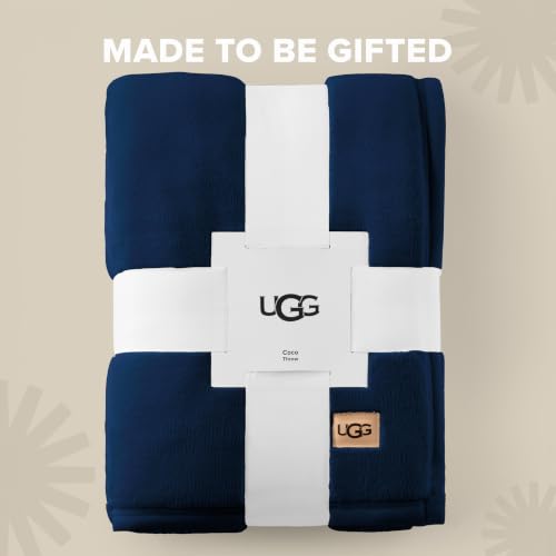 UGG Coco Fleece Throw Blanket for Sofa 50x70 Dark Blue Eve Blue - Soft & Cozy