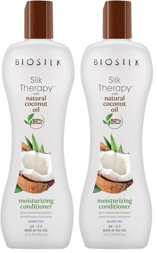 BioSilk Silk Therapy with Coconut Oil Moisturizing Conditioner - 12 Fl Oz Pack of 2