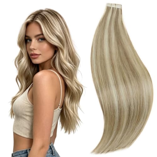 Tape-In Hair Extensions 20pcs 22 Inch 50g Real Human Hair - Variation #8P60