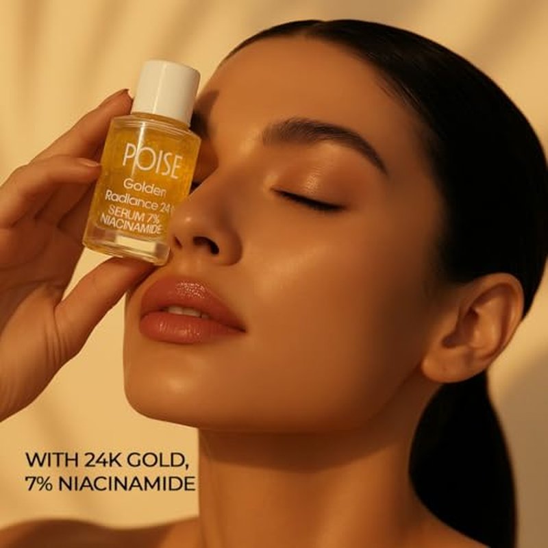 24K Golden Radiance Serum, Niacinamide and Vitamin C Serum for Vibrancy and Hydration, Helps Even Skin Tone for a Youthful Glow (0.5 fl oz)