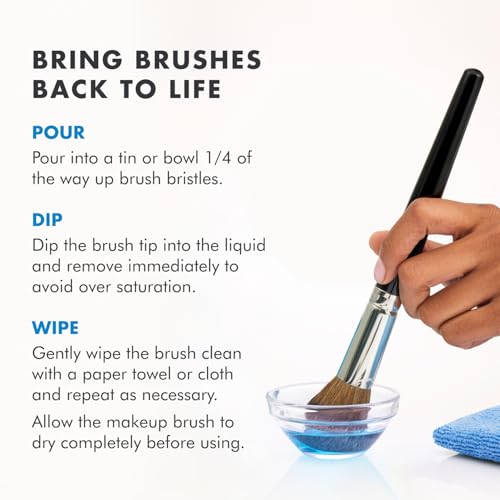 Cinema Secrets Original Blue Vanilla Makeup Brush Cleaner Solution & Spray Combo - Professional Cleanser for Makeup Brushes - Quick-Drying & Rinse-Free - Removes Built-Up Make Up (16 fl oz & 2 fl oz)