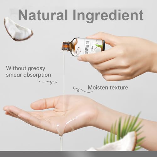 Organic Coconut Oil for Face, Skin, Hair, Natural Cold Pressed Coconut Oil, Deep Hydration, Repair Skin Barrier, Anti-Aging, Reduce Wrinkle & Fine Lines, Tighten Skin, Fast Absorption