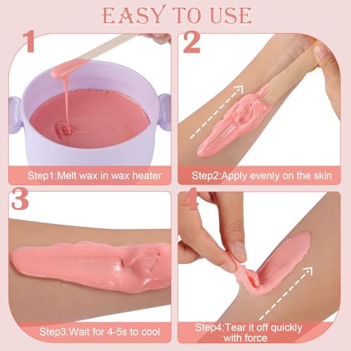 PURPLESKY 5lbs Hard Wax Beads Bulk for Coarse Hair, Rose 80 oz – Low Temp, Microwavable, Painless Brazilian Bikini & Body Wax at Home