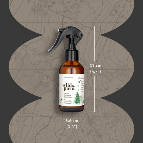 Wild & Pure Natural Skin Spray Body Wash Set - 22 Ounce Refill & 4oz Travel Bottle