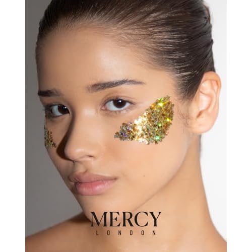 MERCY LONDON Glitter Cheeks Sticker in Gold. Easy Application glitter sticker. For face and body.