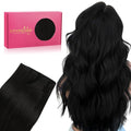 14 Inch Human Hair Sew-In Extensions G-#1 Jet Black Lightweight Remy Weft