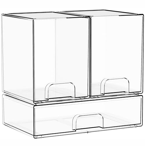 Baby Bottle Organizer with Stackable Drawers - BPA Free Countertop Storage for Breast Pump Parts & Accessories