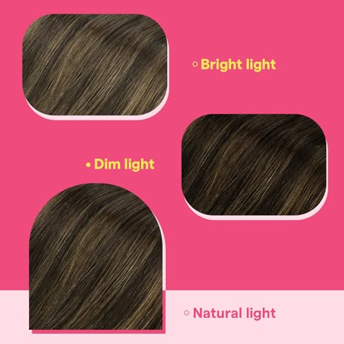 Hair Extensions Tape-In Human Hair Balayage Brown 50g 18 Inch 20 Pcs - Ve Sunny