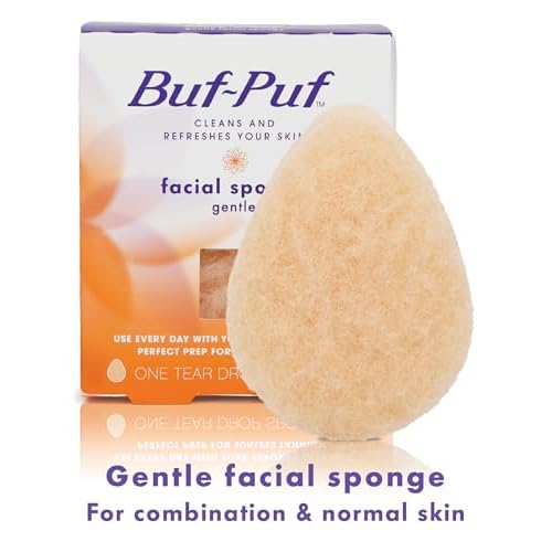 Buf-Puf Gentle Facial Sponge | Dermatologist Developed | Exfoliating | Reusable | 2 Pack