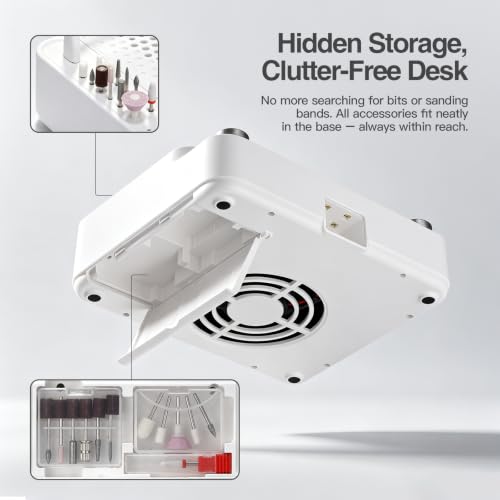 5-in-1 Nail Dust Collector Drill UV LED Light Station with USB Charger