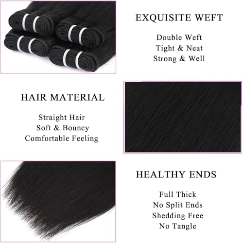 Human Hair Straight Bundles 10 12 Inch Natural Color 4 Pack – Brazilian Virgin Hair