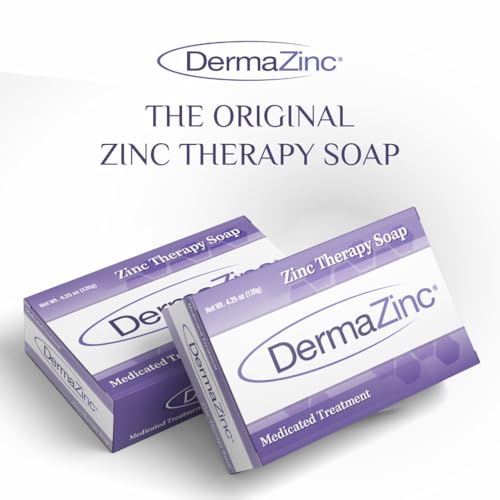 DermaZinc Zinc Therapy Bar Soap 4.25oz Pack for Eczema and Skin Relief