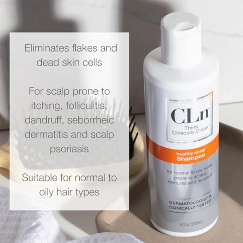 CLn¢ç Shampoo - Clarifying Formula with Salicylic Acid, for Normal to Oily Scalp Prone to Folliculitis, Dandruff, Itchy & Flaky Scalp, Fragrance-Free & Paraben-Free, 8 fl. oz.