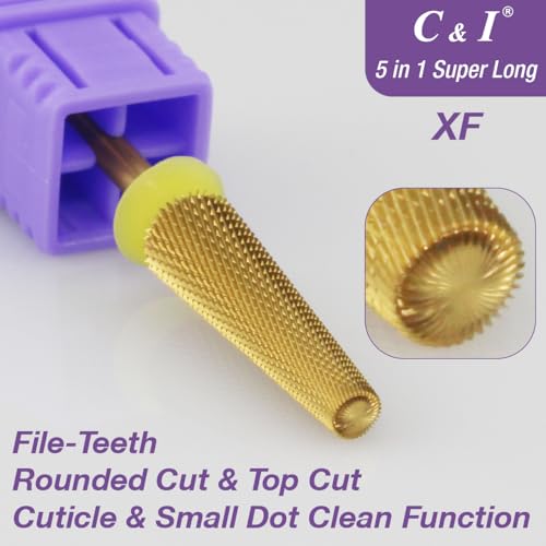 5-in-1 Nail Drill Bit Super Long Slim Efile for Extension Nails & Gels - Double Fine XXF