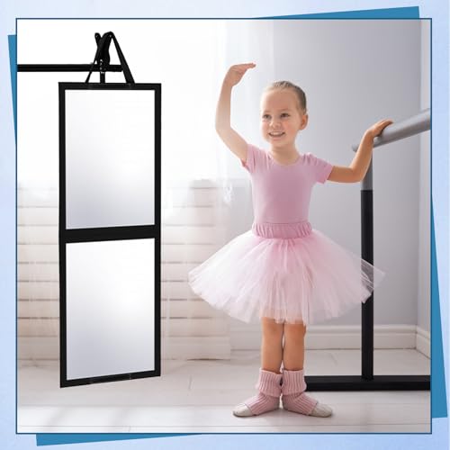 GlikCeil Black Foldable Full-Length Travel & Dance Mirror 33.5 x 13.4 Inches (2 Piece)