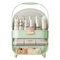Makeup Organizer, Skincare Organizers with Clear Lid & 2 Drawers and 360¡Æ Rotating Brush Holder