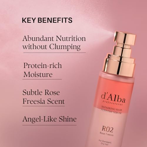 Holiday Hair Care Gift Set with Nourishing Hair Oil & Perfume Duo - Rose & Freesia Scent, 4.23 fl oz.