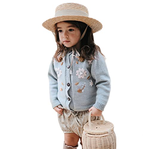 Simplee Kids Toddler Girl Knit Cardigan Sweater 6-12 Months - Blue
