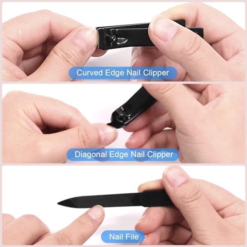 Tweezers and Fingernail Clippers Kit, 8 Pcs Professional Tweezer Nail Clipper Set Stainless Steel Manicure Tools with Case for Men Women