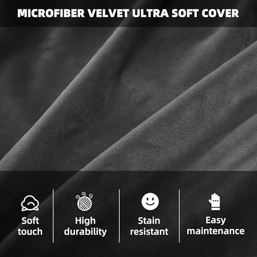 Silver Grey 3ft Velvet Bean Bag Chair with Memory Foam - Adult Lazy Sofa