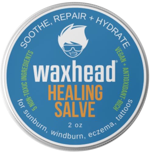 Waxhead Healing Salve ? 5-Ingredient Balm for Sunburn Relief, Peeling Prevention, Eczema, Cracked Skin, Tattoos, Sensitive Skin, Fragrance-Free, Non-Greasy (2oz)