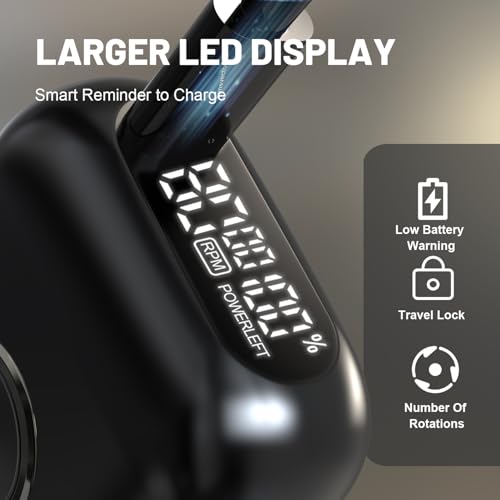 Men's Electric Foil Shaver with 4 Floating Blades, LED Display, Dual Speed, Waterproof