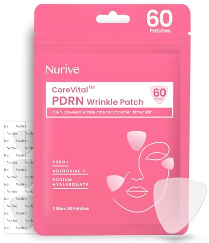 PDRN Collagen Wrinkle Patches for Face - Hydrating Anti-Aging Mask 60 Count