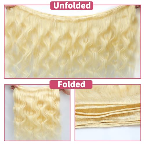 613 Blonde Body Wave Human Hair Bundles - 18 Inch Virgin Brazilian Weave