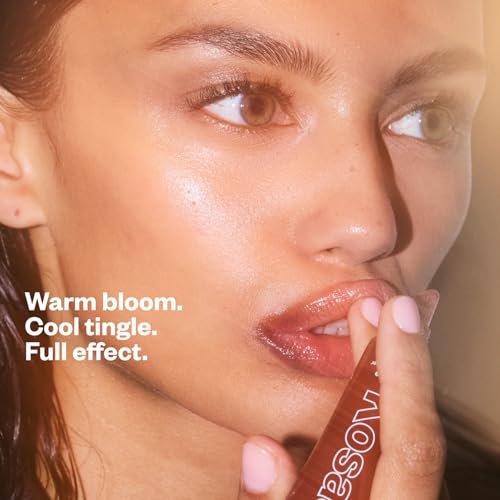 Kosas Lip Pulse Lip Plumper Gloss - Non-Sticky Hydrating Lip Gloss with Warming-Cooling Tingle, Mirror Shine, Love Potion Variant
