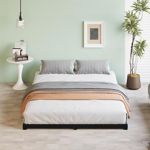 Queen Low Profile Bed Frame 3 Inch Heavy Duty Platform No Box Spring