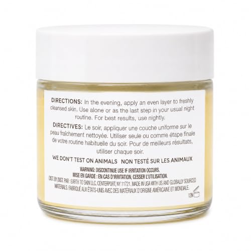 Earth To Skin Manuka Honey Night Cream - 2 Fl Oz, Hydrating for Dry Sensitive Skin