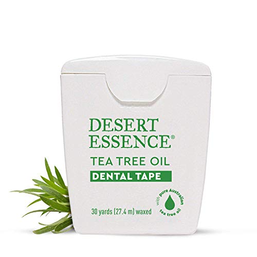 Tea Tree Oil Dental Tape - 30 Yards, Pack of 6, Naturally Waxed with Beeswax, No Shred Floss for Oral Hygiene - Variation: 30 Foot Pack of 6