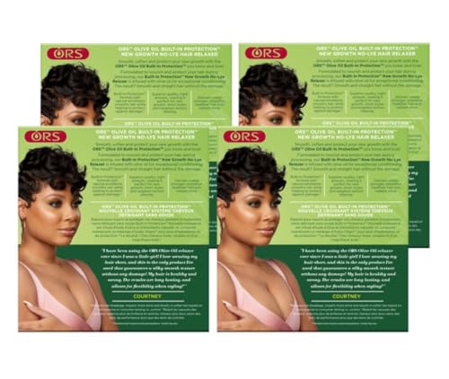 ORS Olive Oil No-Lye Hair Relaxer Normal Strength Pack of 4 - Built-In Protection