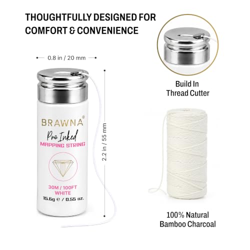 White Eyebrow Mapping String 4-Pack, 30 M Each - Micro Blading Tool
