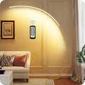 75-Inch Dimmable Gold Arc Floor Lamp with Remote & Foot Control - 3 Color Temperatures