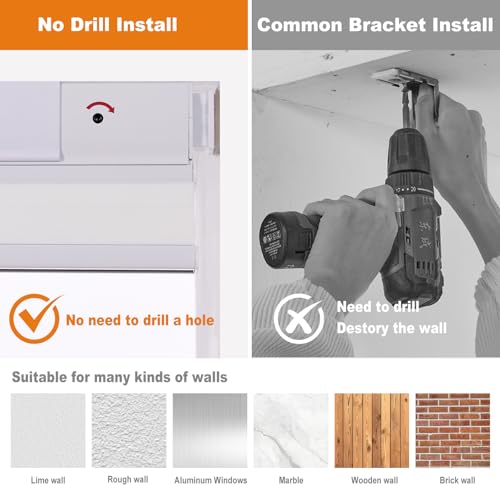 Persilux No Drill Light Filtering Cellular Shades - White 45"W x 64"H Variation of THIS listing