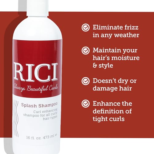RICI 16oz Curly Hair Shampoo with Hydrating Formula - 32 Fl Oz Pack, Made in USA