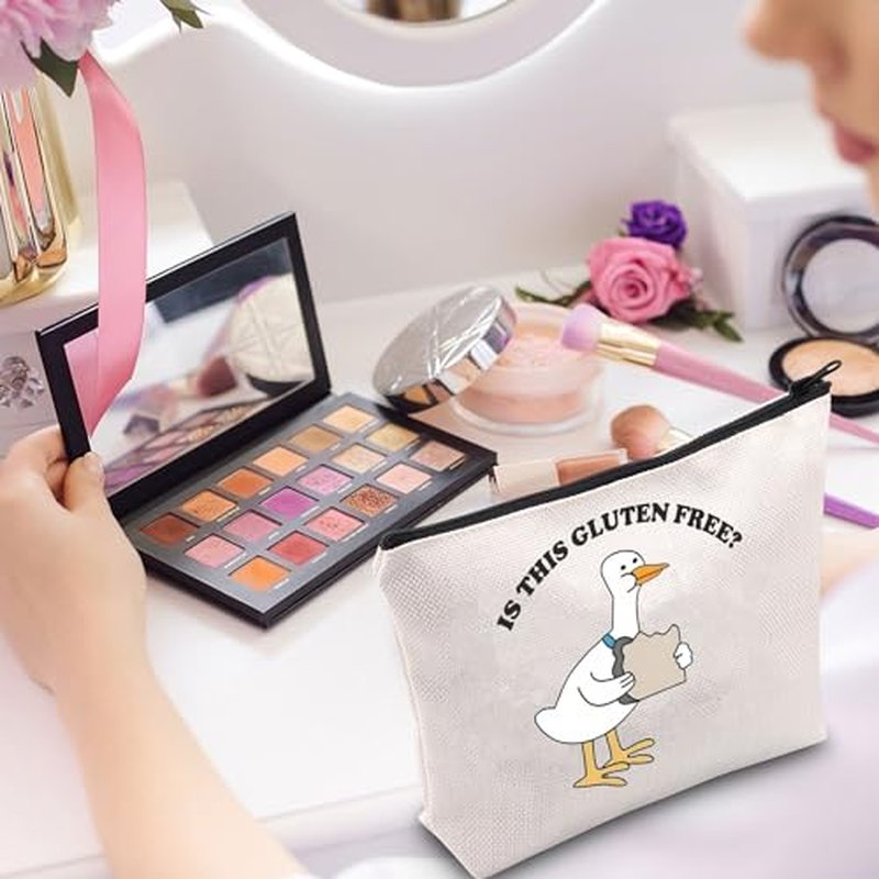 Is This Gluten Free Gluten Intolerance Makeup Bag Celiac Disease Gift Celiac Awareness Gift Cosmetic Bag (GLUTEN FREE)