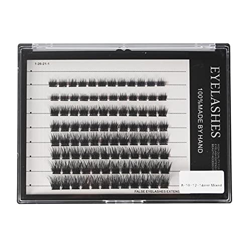 Bodermincer 96pcs Mixed Length Wide Cluster Cluster Eyelash Extensions 0.07mm Thickness Home Eyelash Extension Strip Eyelashes Individual Lashes Natural Style (8-10-12-14mm Mixed)