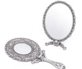 SEHAMANO Vintage Double Sided Handheld Makeup Mirror - Matte Grey (Tin) - Folding Travel & Stand Mirror with Magnification