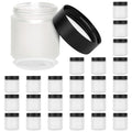 Frosted Glass Jars with Lids - 4 oz Airtight Cosmetic Containers, Bulk Storage, DIY Crafts, Clear Frosted, 24 Pack