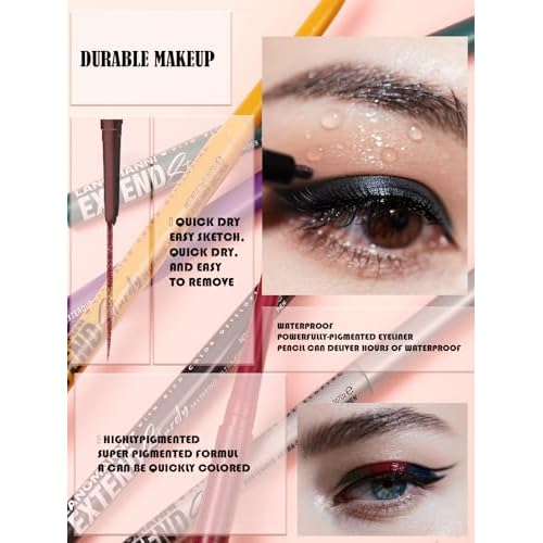 Shimmer Black Gel Glitter Eyeliner Pencil, Metallic Waterproof Smudge-Proof Creamy Retractable Smooth Eye Liner pencil, Hypoallergenic Long Lasting Eyeliner Brightener Pen Eye Makeup Gift for Women#12