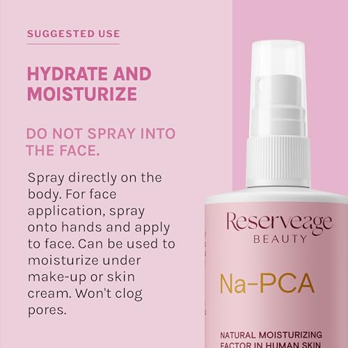 Na-PCA Facial & Body Hydrating Spray - Without Aloe Vera - 8 Fl Oz Pack of 2