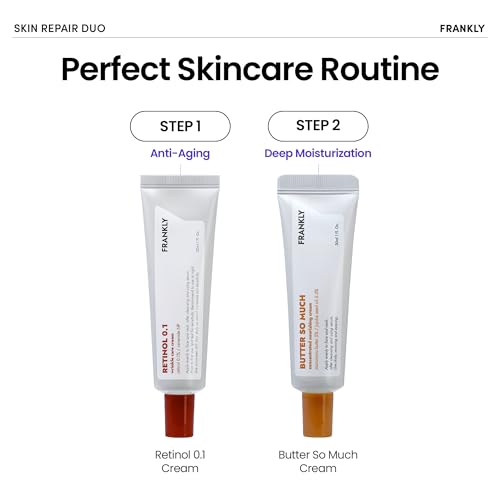 FRANKLY Skin Repair Duo with Retinol 0.1% & Vegan Butter - Anti-Aging Korean Skincare Set