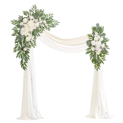 White Champagne Artificial Flower Arch Kit for Weddings & Events - Pack of 4
