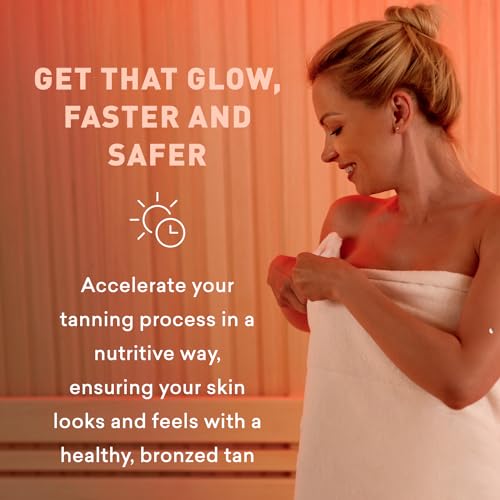 Just Nutritive Indoor Tanning Oil | Natural Tanning Bed Accelerator for Fast, Dark, Long-Lasting Tan | Moisturizing Body Oil with Vitamin E & Botanical Extracts | 8 Fl Oz